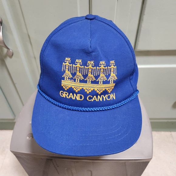VTG Grand Canyon Blue American Indian Tribal Blue Rope Snapback Hat Cap OSFA - Picture 4 of 12